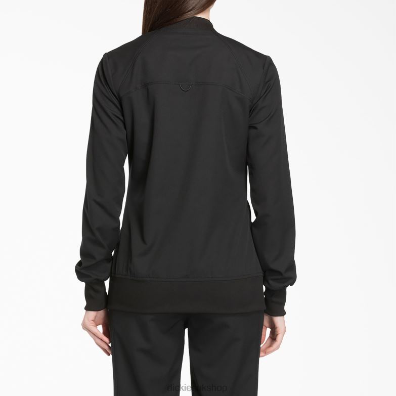 Dynamix Zip Front Scrub Jacket Women Dickies Black (BLK) 88T842626 Apparel