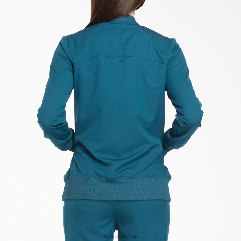 Dynamix Zip Front Scrub Jacket Women Dickies Caribbean Blue (CRB) 88T842628 Apparel