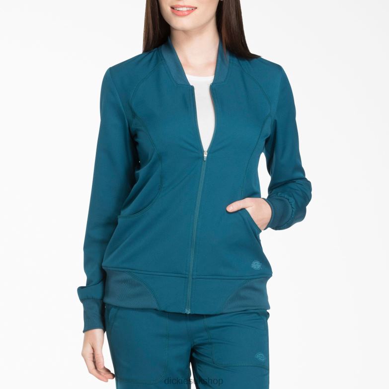 Dynamix Zip Front Scrub Jacket Women Dickies Caribbean Blue (CRB) 88T842628 Apparel