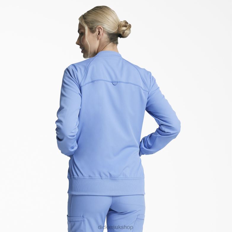 Dynamix Zip Front Scrub Jacket Women Dickies Ceil Blue (CBL) 88T842627 Apparel