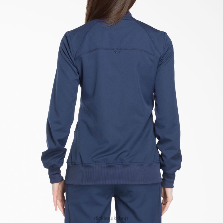 Dynamix Zip Front Scrub Jacket Women Dickies Navy Blue (NVY) 88T842629 Apparel