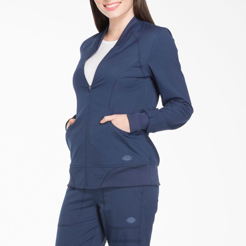 Dynamix Zip Front Scrub Jacket Women Dickies Navy Blue (NVY) 88T842629 Apparel