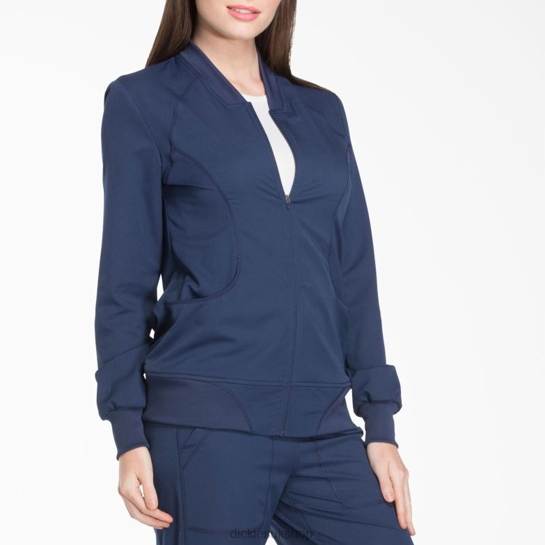Dynamix Zip Front Scrub Jacket Women Dickies Navy Blue (NVY) 88T842629 Apparel