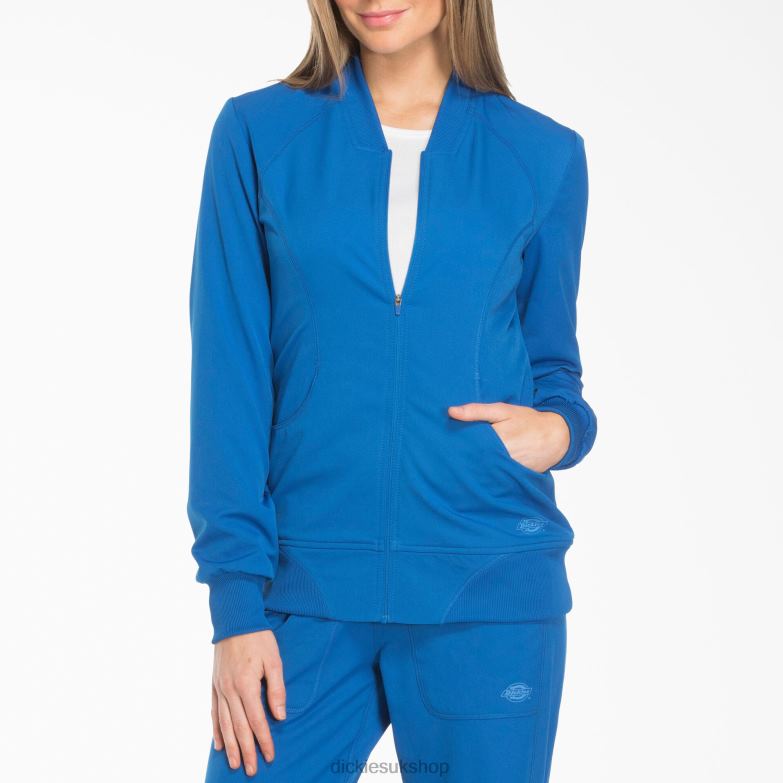 Dynamix Zip Front Scrub Jacket Women Dickies Royal Blue (RB) 88T842631 Apparel
