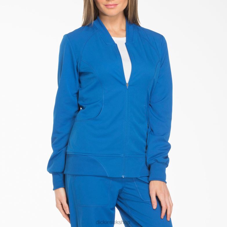 Dynamix Zip Front Scrub Jacket Women Dickies Royal Blue (RB) 88T842631 Apparel