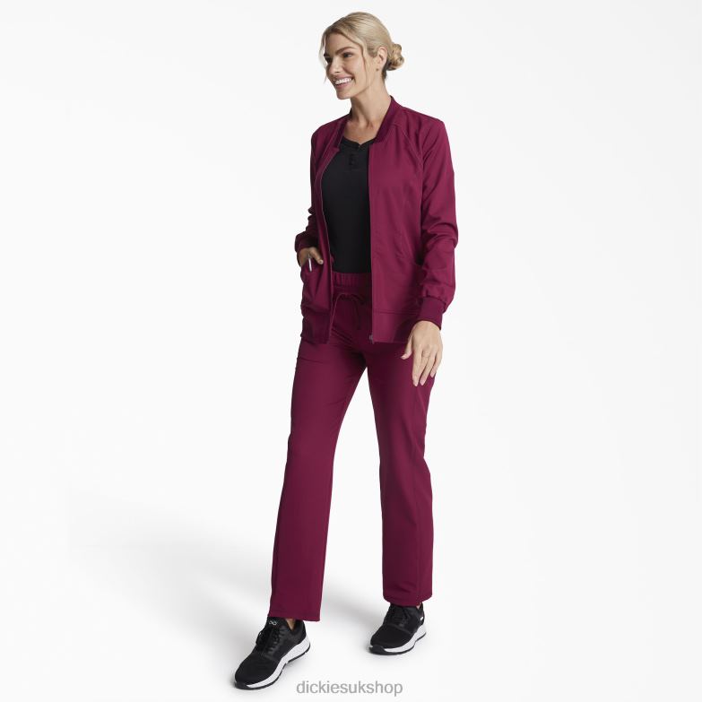 Dynamix Zip Front Scrub Jacket Women Dickies Wine (WIN) 88T842632 Apparel