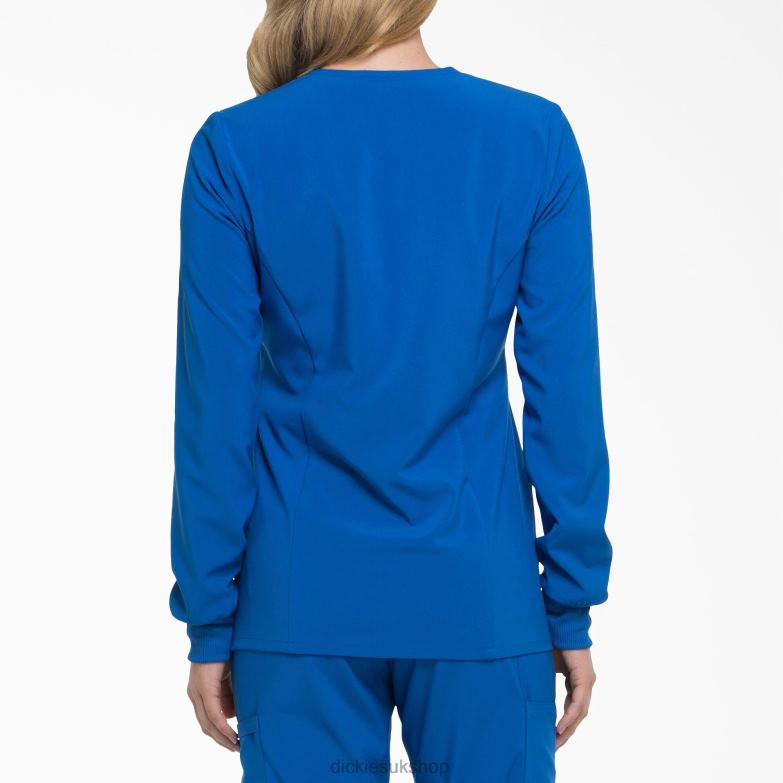 EDS Essentials Snap Front Scrub Jacket Women Dickies Royal Blue (RB) 88T842584 Apparel