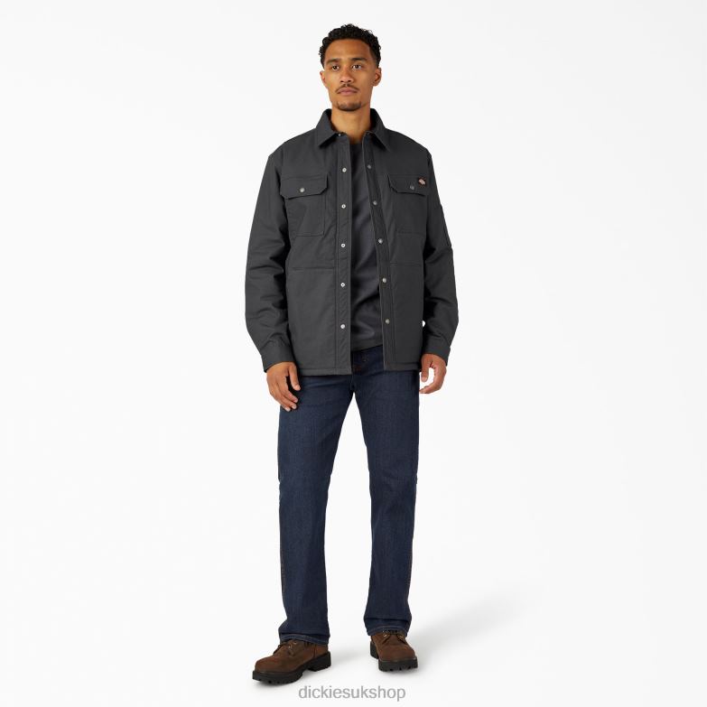 FLEX Duck Shirt Jacket with DWR Men Dickies Black (BK) 88T841015 Apparel