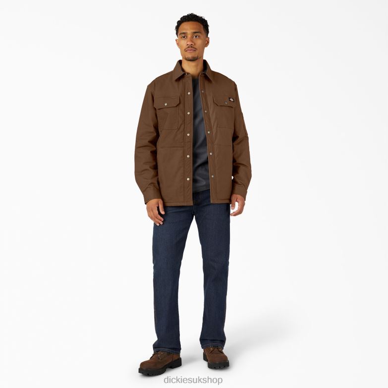 FLEX Duck Shirt Jacket with DWR Men Dickies Timber Brown (TB) 88T841017 Apparel