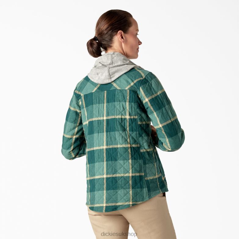 Flannel Hooded Shirt Jacket Women Dickies Mallard Campside Plaid (A2V) 88T842274 Apparel