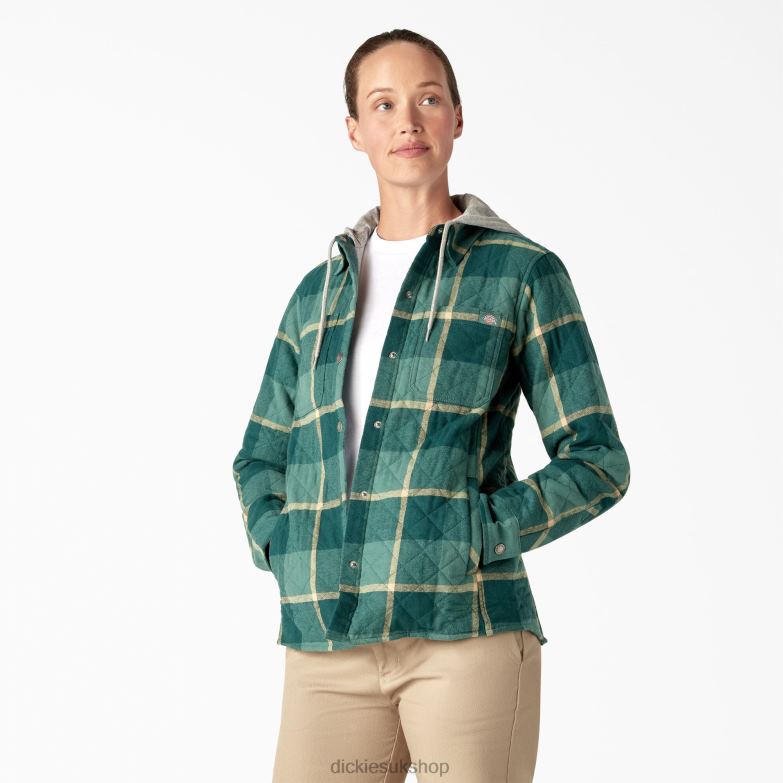 Flannel Hooded Shirt Jacket Women Dickies Mallard Campside Plaid (A2V) 88T842274 Apparel