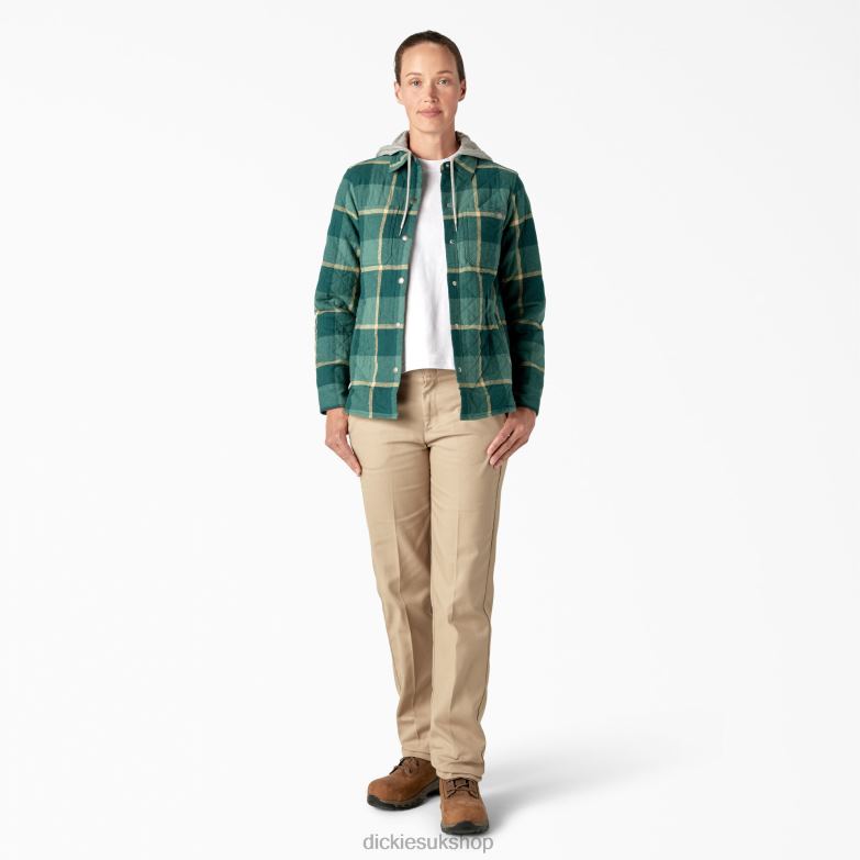 Flannel Hooded Shirt Jacket Women Dickies Mallard Campside Plaid (A2V) 88T842274 Apparel