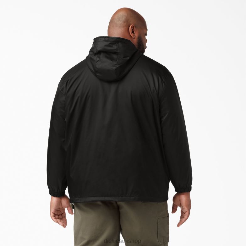 Fleece Lined Nylon Hooded Jacket Men Dickies Black (BK) 88T841046 Apparel