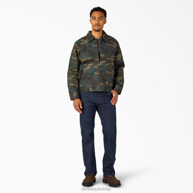 Insulated Eisenhower Jacket Men Dickies Hunter Green Camo (HRC) 88T84967 Apparel