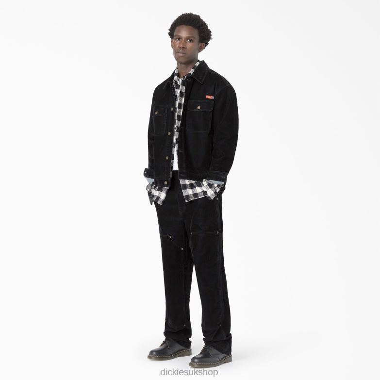 Opening Ceremony Flock Denim Utility Jacket Men Dickies Black (BKX) 88T841064 Apparel