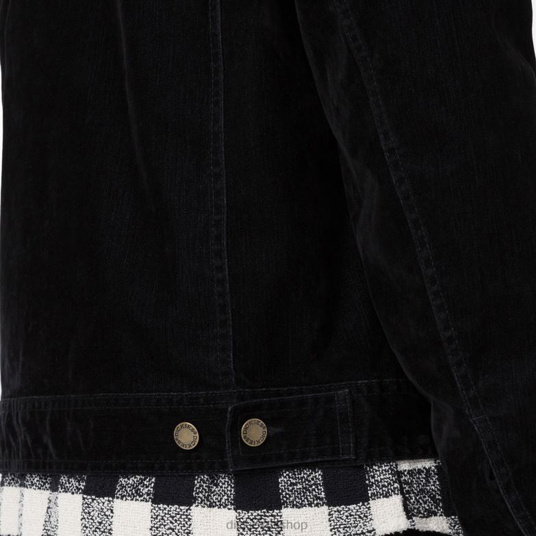 Opening Ceremony Flock Denim Utility Jacket Men Dickies Black (BKX) 88T841064 Apparel