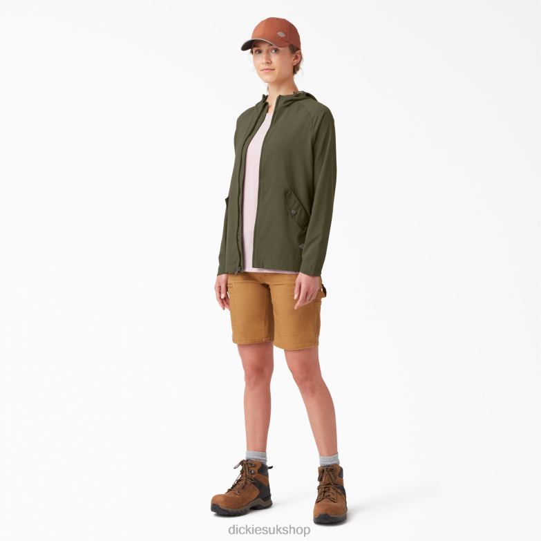 Performance Hooded Jacket Women Dickies Military Green (ML) 88T842381 Apparel