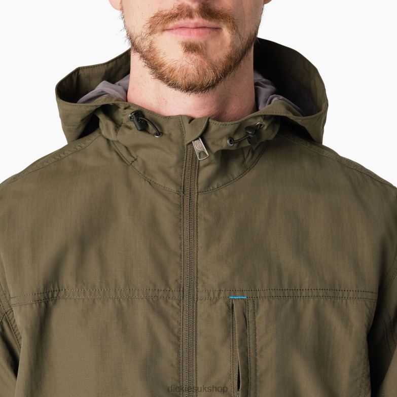 ProTect Cooling Hooded Ripstop Jacket Men Dickies Moss Green (MS) 88T841156 Apparel