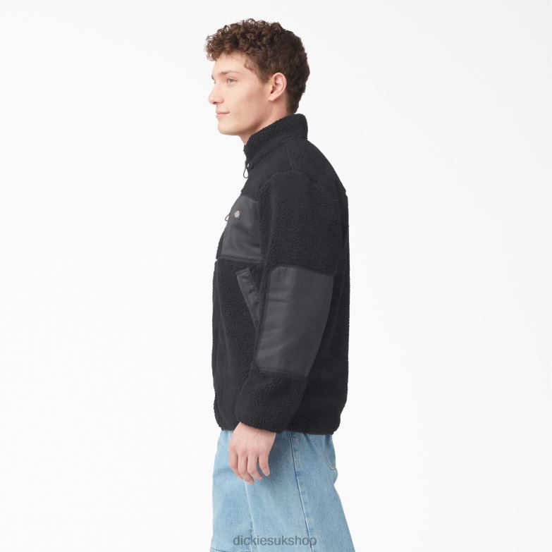 Red Chute Fleece Jacket Men Dickies Black (BKX) 88T841080 Apparel