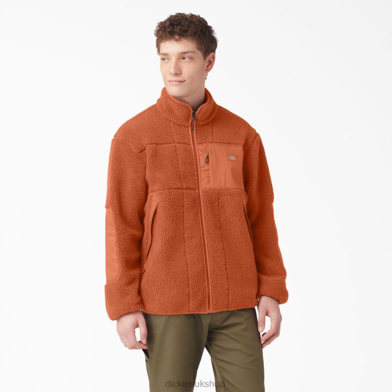 Red Chute Fleece Jacket Men Dickies Gingerbread Brown (IE) 88T841082 Apparel