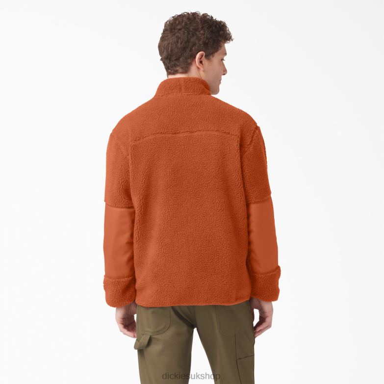 Red Chute Fleece Jacket Men Dickies Gingerbread Brown (IE) 88T841082 Apparel
