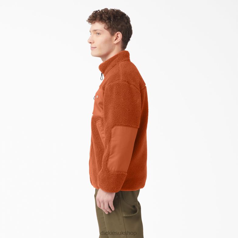 Red Chute Fleece Jacket Men Dickies Gingerbread Brown (IE) 88T841082 Apparel
