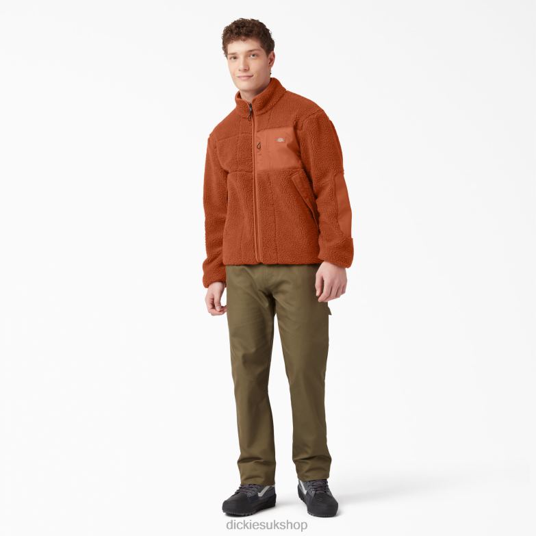 Red Chute Fleece Jacket Men Dickies Gingerbread Brown (IE) 88T841082 Apparel