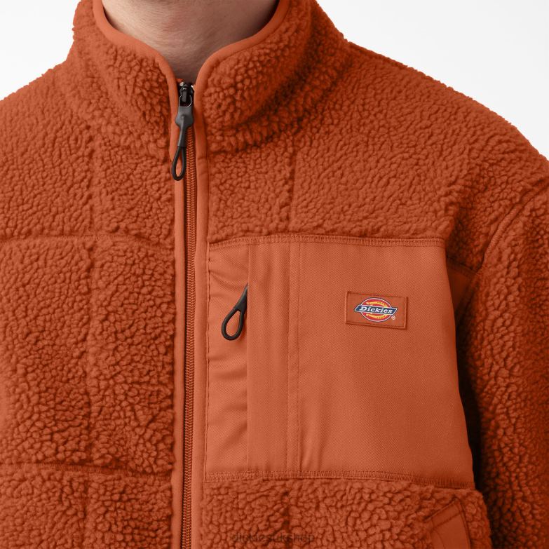 Red Chute Fleece Jacket Men Dickies Gingerbread Brown (IE) 88T841082 Apparel