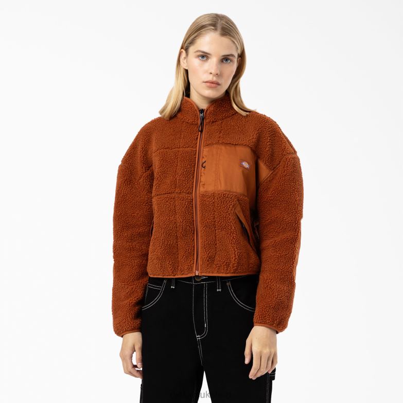 Red Chute Fleece Jacket Women Dickies Gingerbread Brown (IE) 88T842315 Apparel