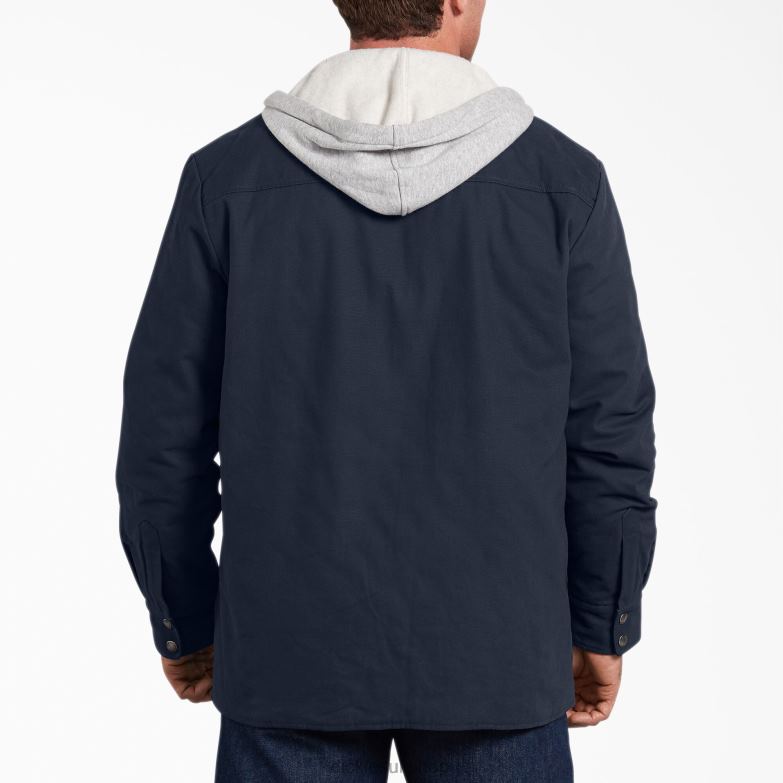 Relaxed Fit Icon Hooded Duck Quilted Shirt Jacket Men Dickies Dark Navy (DN) 88T841052 Apparel