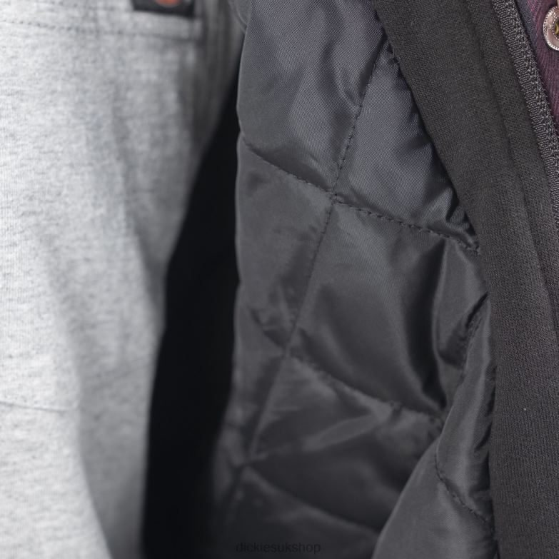 Relaxed Fit Icon Hooded Quilted Flannel Shirt Jacket Men Dickies Grape Wine Buffalo Plaid (GPN) 88T841006 Apparel