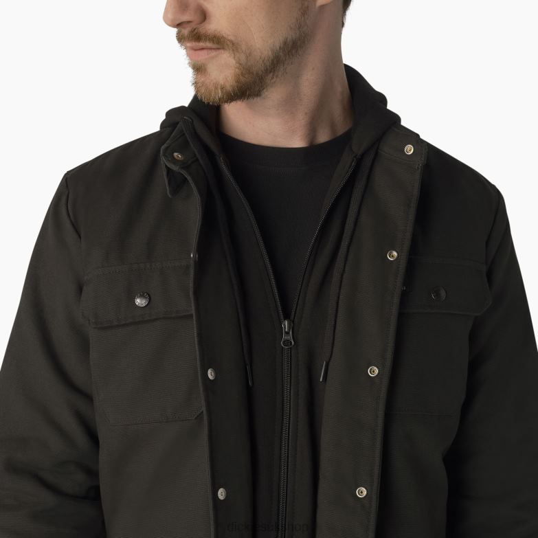 Skateboarding Duck Shirt Jacket Men Dickies Black (BK) 88T841026 Apparel