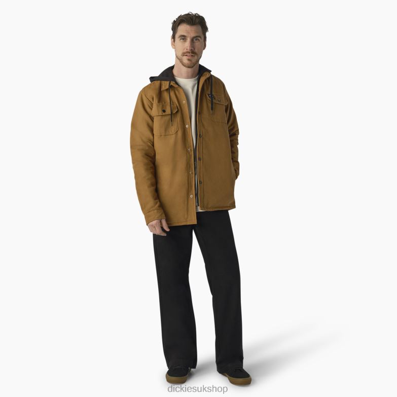 Skateboarding Duck Shirt Jacket Men Dickies Brown Duck (BD) 88T841025 Apparel