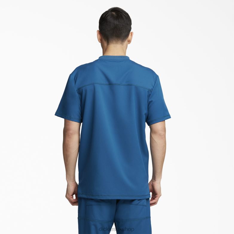 Dynamix V-Neck Scrub Top Men Dickies Caribbean Blue (CRB) 88T841353 Apparel