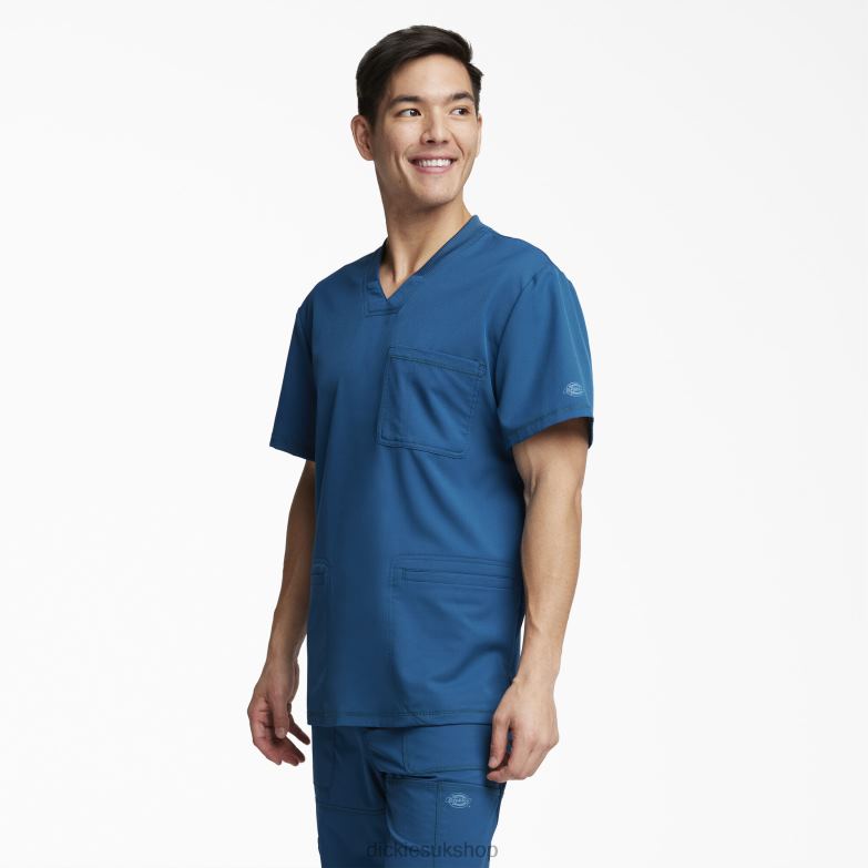 Dynamix V-Neck Scrub Top Men Dickies Caribbean Blue (CRB) 88T841353 Apparel