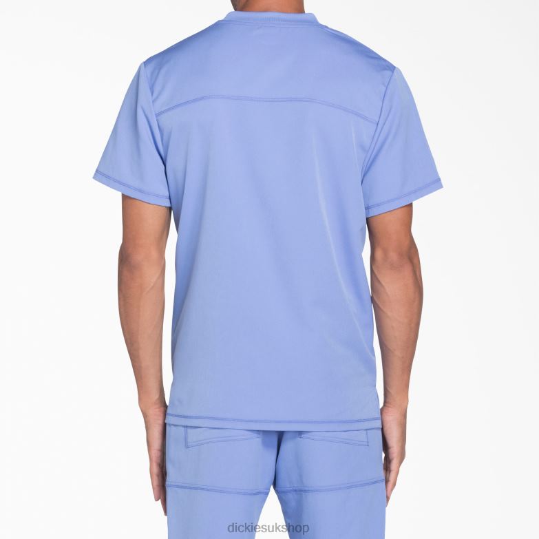 Dynamix V-Neck Scrub Top Men Dickies Ceil Blue (CBL) 88T841352 Apparel
