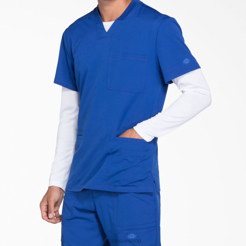 Dynamix V-Neck Scrub Top Men Dickies Galaxy Blue (GBL) 88T841354 Apparel