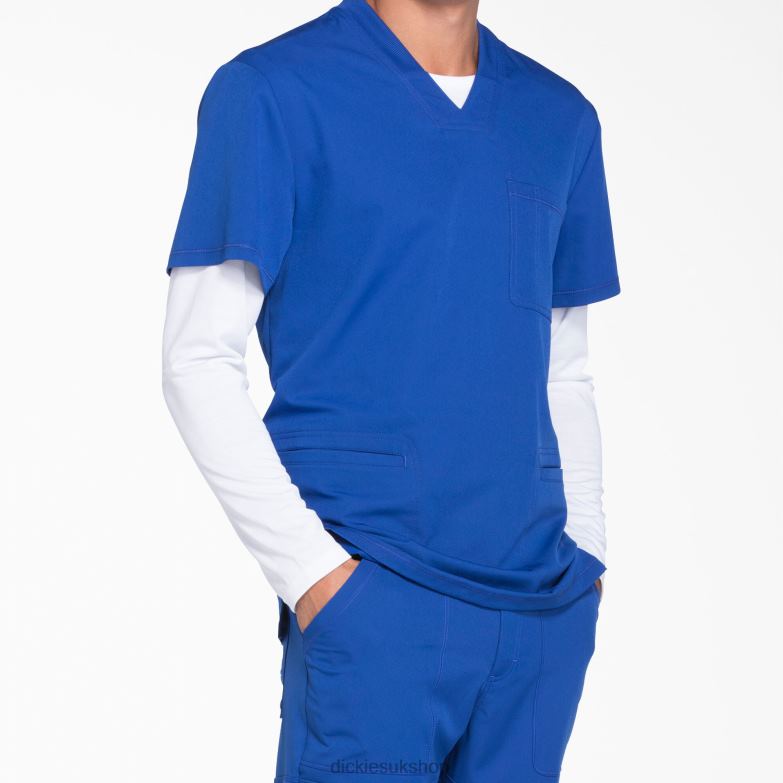 Dynamix V-Neck Scrub Top Men Dickies Galaxy Blue (GBL) 88T841354 Apparel