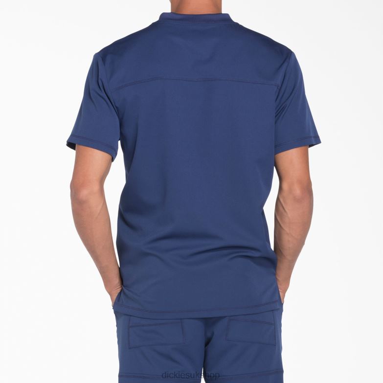 Dynamix V-Neck Scrub Top Men Dickies Navy Blue (NVY) 88T841355 Apparel