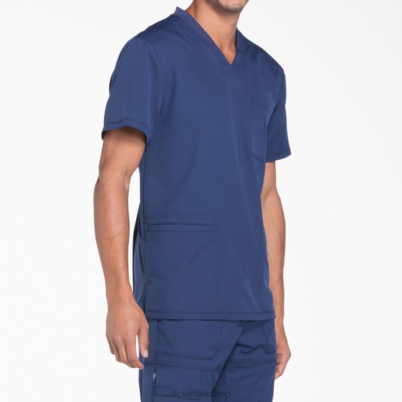 Dynamix V-Neck Scrub Top Men Dickies Navy Blue (NVY) 88T841355 Apparel