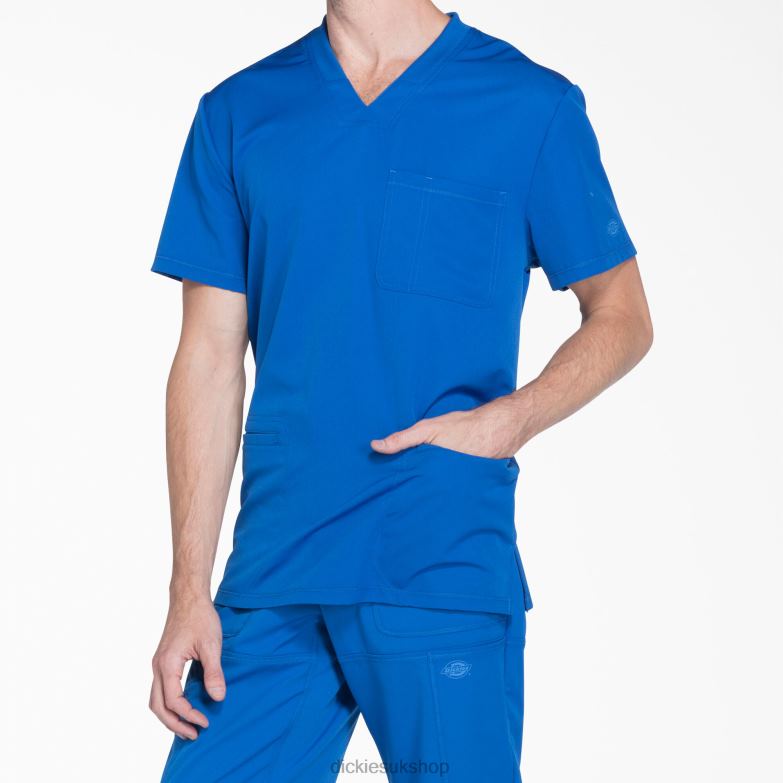 Dynamix V-Neck Scrub Top Men Dickies Royal Blue (RB) 88T841357 Apparel