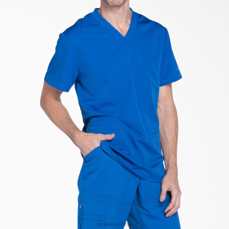 Dynamix V-Neck Scrub Top Men Dickies Royal Blue (RB) 88T841357 Apparel