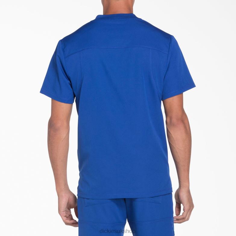 Dynamix V-Neck Scrub Top with Zipper Pocket Men Dickies Galaxy Blue (GBL) 88T841250 Apparel