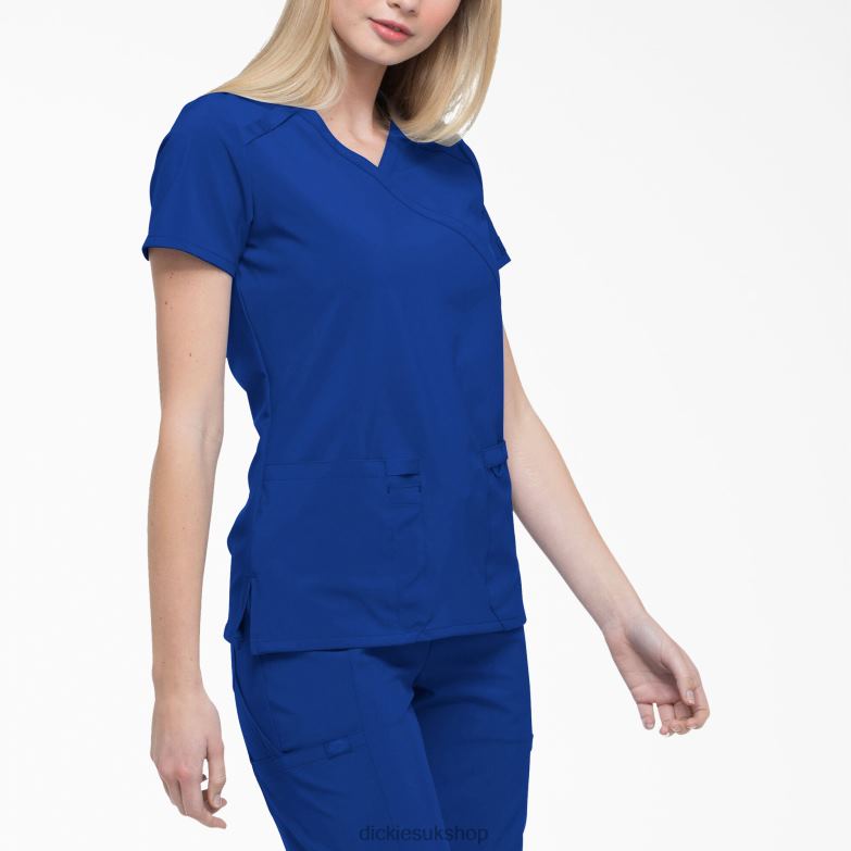 EDS Essentials Mock Wrap Scrub Top Women Dickies Galaxy Blue (GBL) 88T842638 Apparel