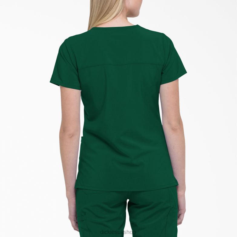 EDS Essentials Mock Wrap Scrub Top Women Dickies Hunter Green (HTR) 88T842639 Apparel