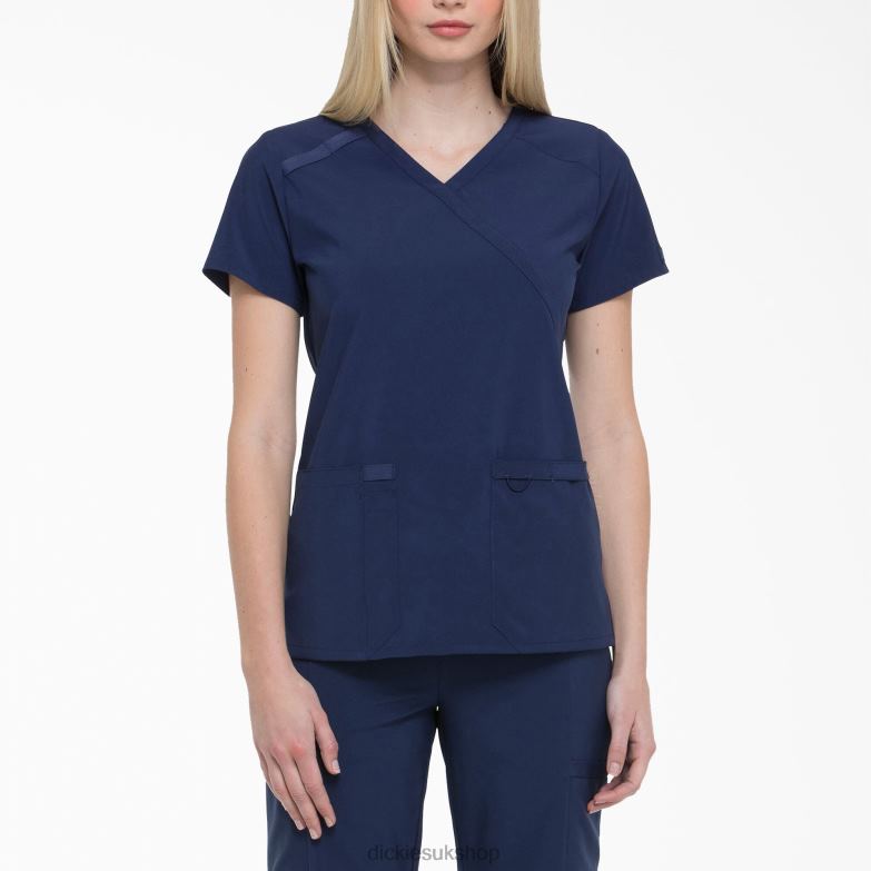 EDS Essentials Mock Wrap Scrub Top Women Dickies Navy Blue (NYPS) 88T842640 Apparel