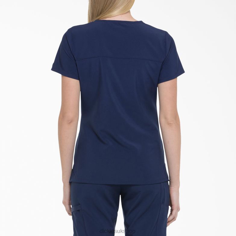 EDS Essentials Mock Wrap Scrub Top Women Dickies Navy Blue (NYPS) 88T842640 Apparel