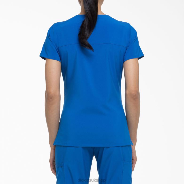 EDS Essentials Mock Wrap Scrub Top Women Dickies Royal Blue (RB) 88T842642 Apparel