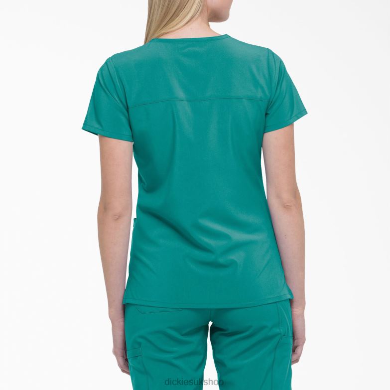EDS Essentials Mock Wrap Scrub Top Women Dickies Teal (DTL) 88T842636 Apparel