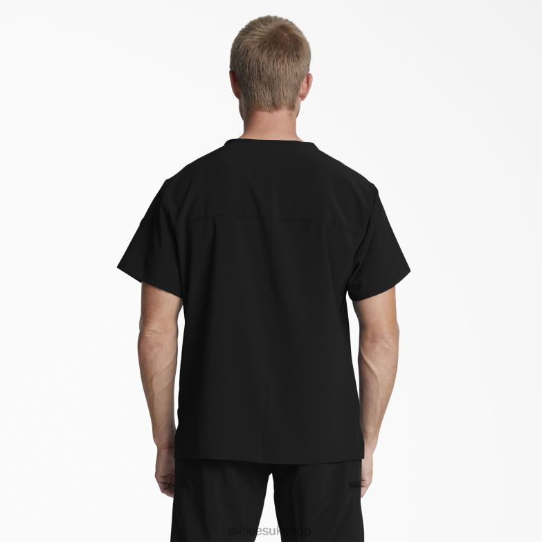 EDS Essentials V-Neck Scrub Top Men Dickies Black (BLK) 88T841322 Apparel